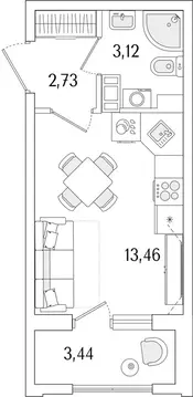 Студия Санкт-Петербург Гранат жилой комплекс (21.03 м)