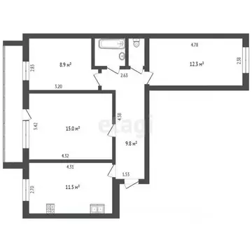 3-к кв. Марий Эл, Йошкар-Ола городской округ, с. Семеновка ул. ...