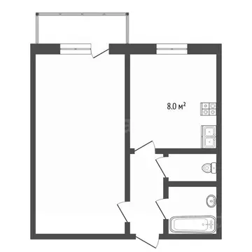 1-к кв. Тюменская область, Тюмень ул. Клары Цеткин, 29к2 (33.2 м)