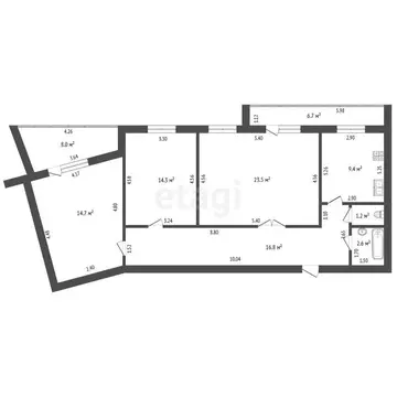 3-комнатная квартира: Стерлитамак, улица Гоголя, 101 (82.5 м)
