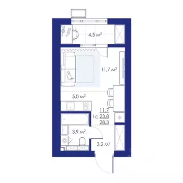 1-к кв. Саратовская область, Энгельс Харьковская ул., 14 (28.3 м)