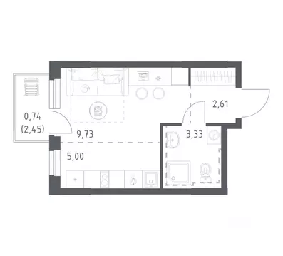 Студия Башкортостан, Уфа Дема жилрайон, Новая Дема жилой комплекс, ...