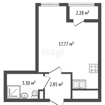 Квартира-студия: Санкт-Петербург, 1-й Предпортовый проезд, 1 (23.92 м)