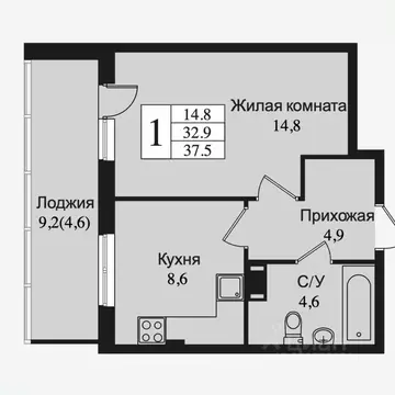 1-к кв. Ленинградская область, Всеволожск Южный мкр, ул. Крымская, 1 ...