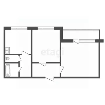 2-к кв. Челябинская область, Чебаркуль ул. Каширина, 37 (50.7 м)