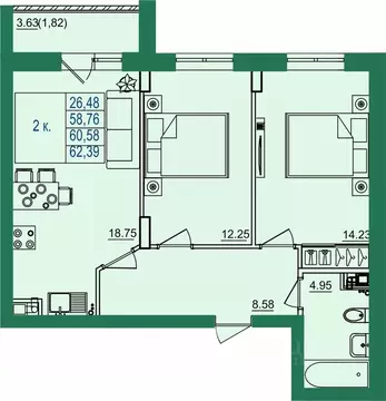 2-к кв. Владимирская область, Владимир пос. Заклязьменский, Заречье ...