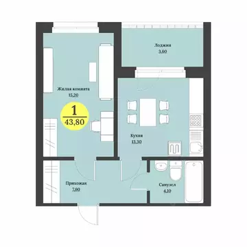 1-к кв. Ставропольский край, Ставрополь Лесная ул., 204 (43.8 м)