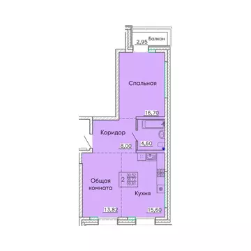 Свободной планировки кв. Бурятия, Улан-Удэ Энергетик мкр,  (59.61 м)