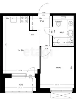 1-комнатная квартира: Казань, ЖК Сиберово, 1 (33 м)