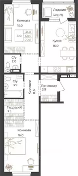 2-к кв. Алтай, Горно-Алтайск Социалистическая ул., 82 (70.8 м)