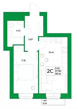 1-к кв. Башкортостан, Уфимский район, Зубовский сельсовет, с. Зубово ...
