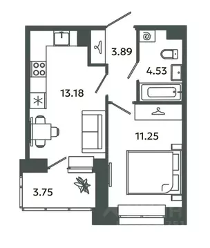 1-к кв. Ленинградская область, Ломоносовский район, Аннинское ...