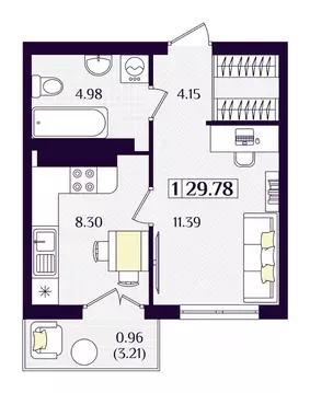 1-к кв. Калининградская область, Зеленоградск ул. Потемкина, 15А ...