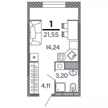1-к кв. Рязанская область, Рязань Петра и Февронии жилой комплекс ...