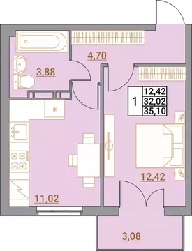 1-к кв. Волгоградская область, Волгоград Гагринская ул., 8 (35.1 м)