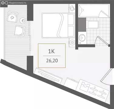 1-комнатная квартира: Сочи, улица Ленина, 280А (26.2 м)