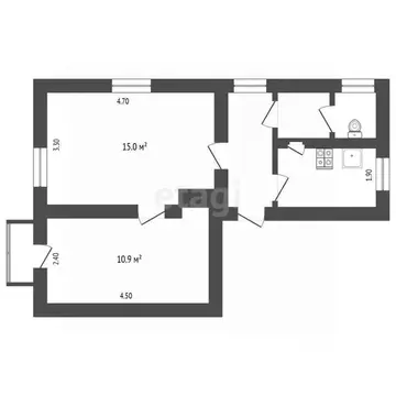 2-к кв. Калужская область, Калуга ул. Пухова, 21 (42.0 м)