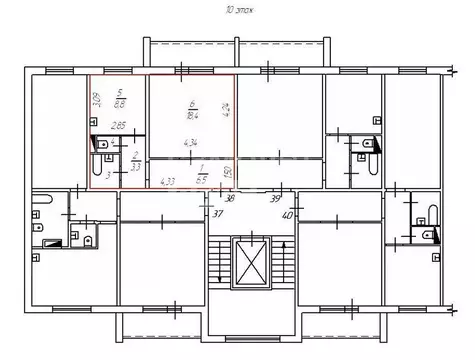 1-комнатная квартира: Челябинск, улица Крылова, 4 (40.5 м)