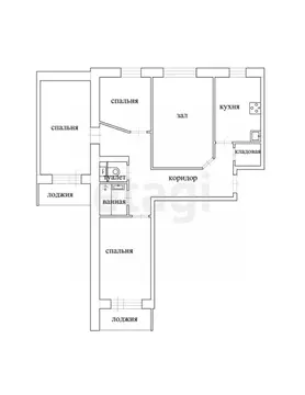 4-к кв. Тульская область, Тула Пролетарская ул., 26 (80.1 м)