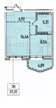 1-к кв. Иркутская область, Иркутск Донская ул., 5Д (39.3 м)