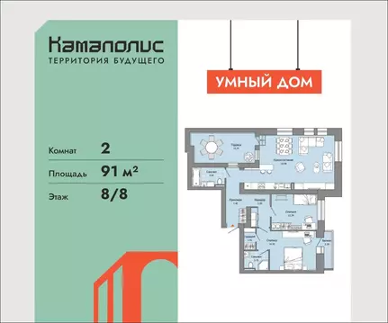 2-к кв. Пермский край, Пермь ул. Дзержинского, 35А (91.0 м)