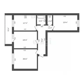 3-к кв. Тюменская область, Тюмень Мелиораторов мкр, ул. Мелиораторов, ...