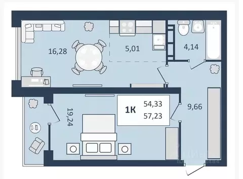 1-к кв. Ставропольский край, Кисловодск  (57.23 м)