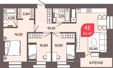 3-к кв. Забайкальский край, Чита Романовский мкр, 31 (84.49 м)