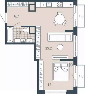 1-к кв. Пензенская область, Пенза Центральный квартал Скала Сити жилой ...