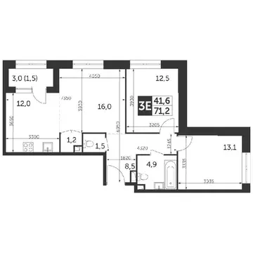 Продается 3-комнатная квартира