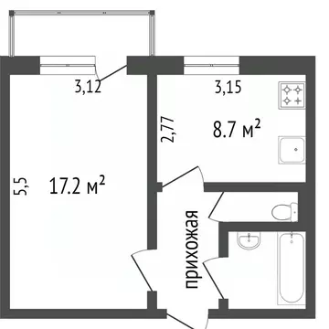 1-к кв. Белгородская область, Белгород бул. Юности, 10 (39.0 м)