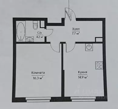 1-к кв. Самарская область, Самара Грин Ривер жилой комплекс (43.0 м)