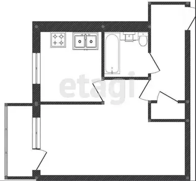 1-комнатная квартира: Вологда, Путейская улица, 4А (30.3 м)