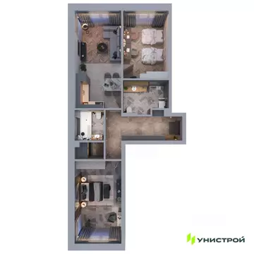 2-к кв. Татарстан, Казань проезд Юнуса Ахметзянова, 5 (71.04 м)