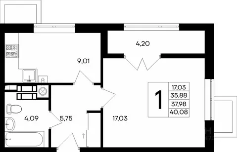 1-к кв. Крым, Евпатория  (43.3 м)
