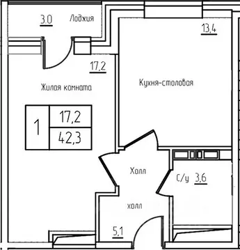 2-к кв. Москва, Москва, Троицк  (39.3 м)