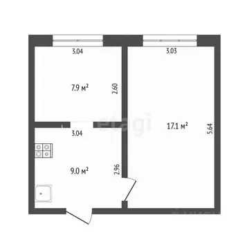 2-к кв. Тюменская область, Тюмень Тарманы мкр, ул. Игримская, 20 (34.2 ...