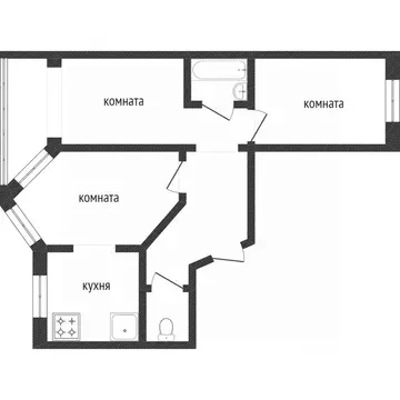 3-к кв. Калужская область, Калуга ул. Калужского Ополчения, 3к1 (74.4 ...