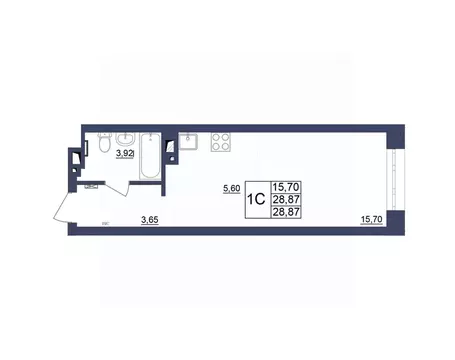 Студия Башкортостан, Уфа Космос жилой комплекс, лит1 (28.96 м)