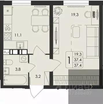 1-к кв. Воронежская область, Рамонский район, с. Ямное Счастье жилой ...