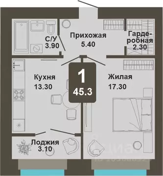 1-к кв. Чувашия, Чебоксары ул. И.П. Прокопьева (45.3 м)