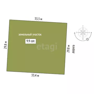 Участок в Тюмень, СНТ Большое Царёво-1 (9.9 м)