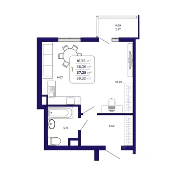 1-к кв. Башкортостан, Уфа Затон-Восточный жилрайон, Паруса жилой ...