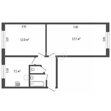 2-к кв. Вологодская область, Череповец ул. Максима Горького, 77 (44.0 ...