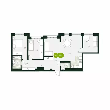 4-к кв. Забайкальский край, Чита Каштакский мкр,  (97.1 м)