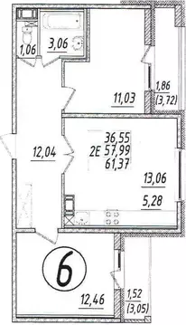 3-к кв. Ленинградская область, Всеволожский район, Кузьмоловский пгт ...