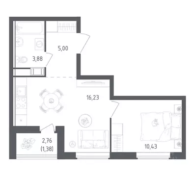 1-к кв. Ленинградская область, Всеволожский район, Свердловское ...
