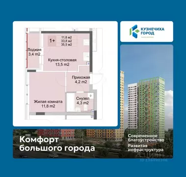 1-к кв. Нижегородская область, Нижний Новгород Кузнечиха Город жилой ...