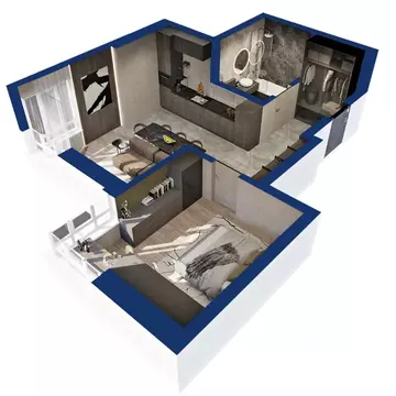 1-к кв. Башкортостан, Уфа Глумилино жилрайон,  (48.59 м)