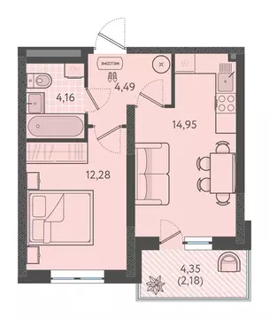 1-к кв. Краснодарский край, Краснодар Теплые Края жилой комплекс ...